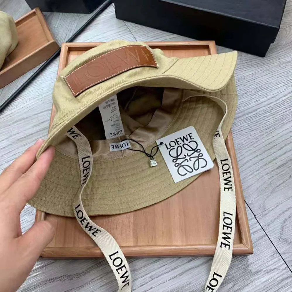 Loewe Fisherman Hat in Canvas and Calfskin for Women Loewe Fisherman Hat in Canvas and Calfskin for Women