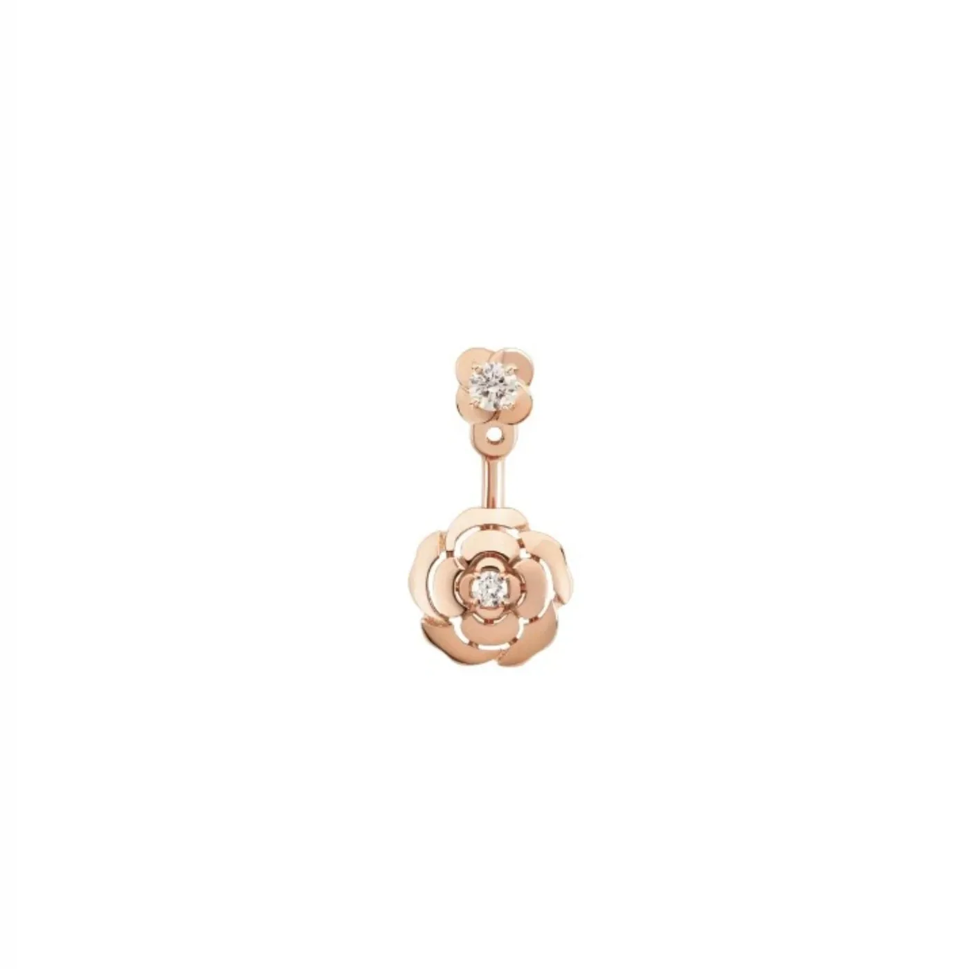 Chanel Extrait De Camélia Single Earring Rose Gold