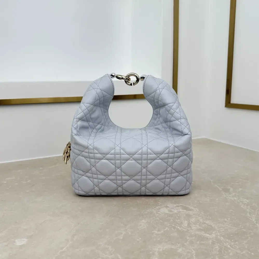 Dior Small Dior Toujours Hobo Bag Ice Blue Cannage Lambskin for Women Dior Small Dior Toujours Hobo Bag Ice Blue Cannage Lambskin for Women