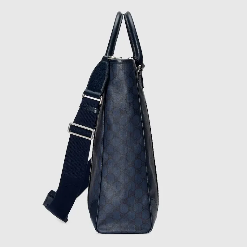 Gucci Ophidia Medium Tote Bag in Blue Palladium Hardware