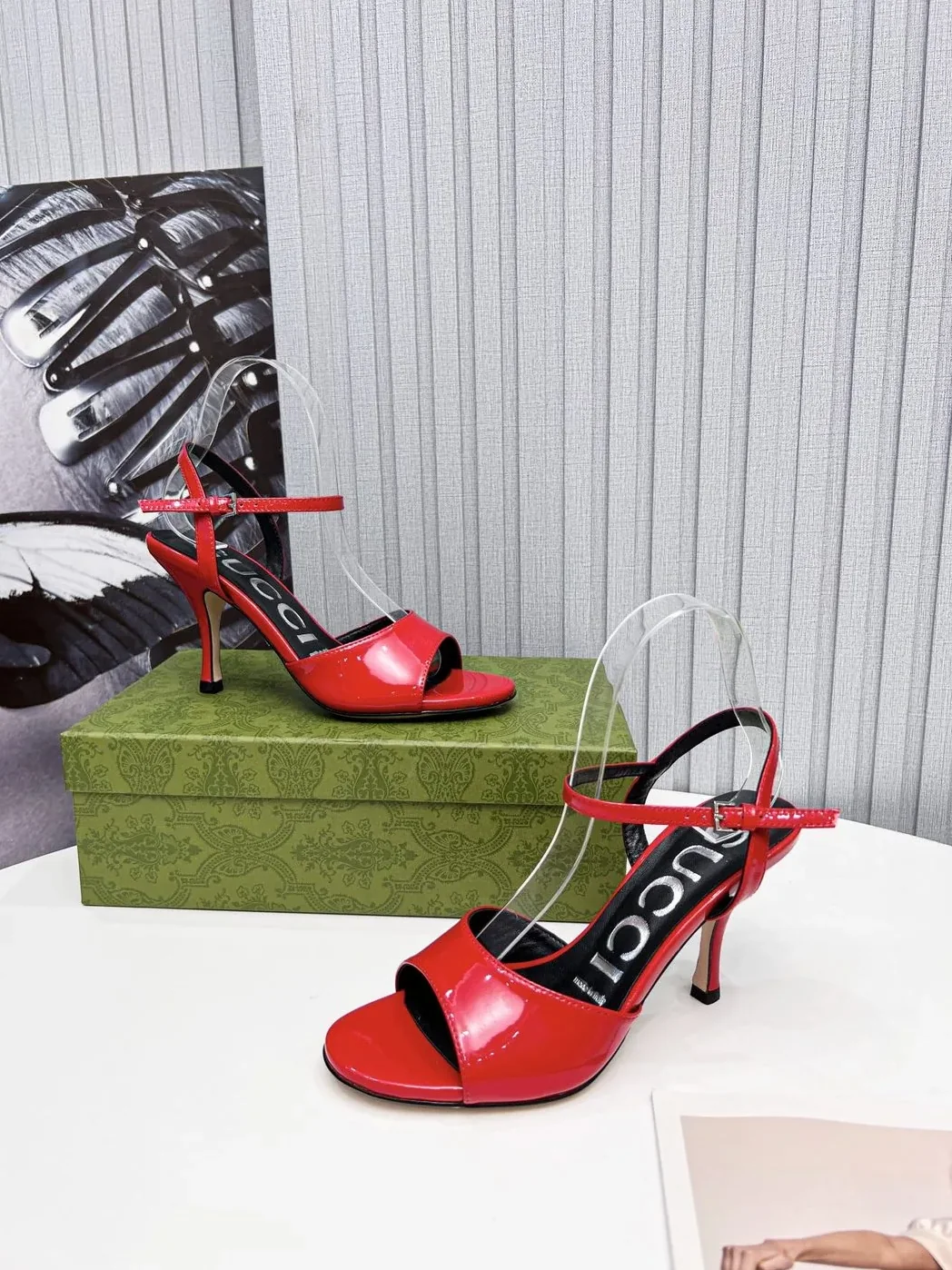 Gucci High-Heel Sandal By Matelasse Red for Women