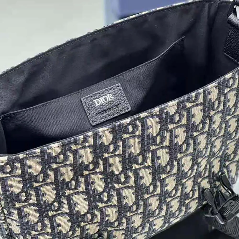 Dior Explorer Messenger Bag Beige and Black Dior Oblique Jacquard for Men