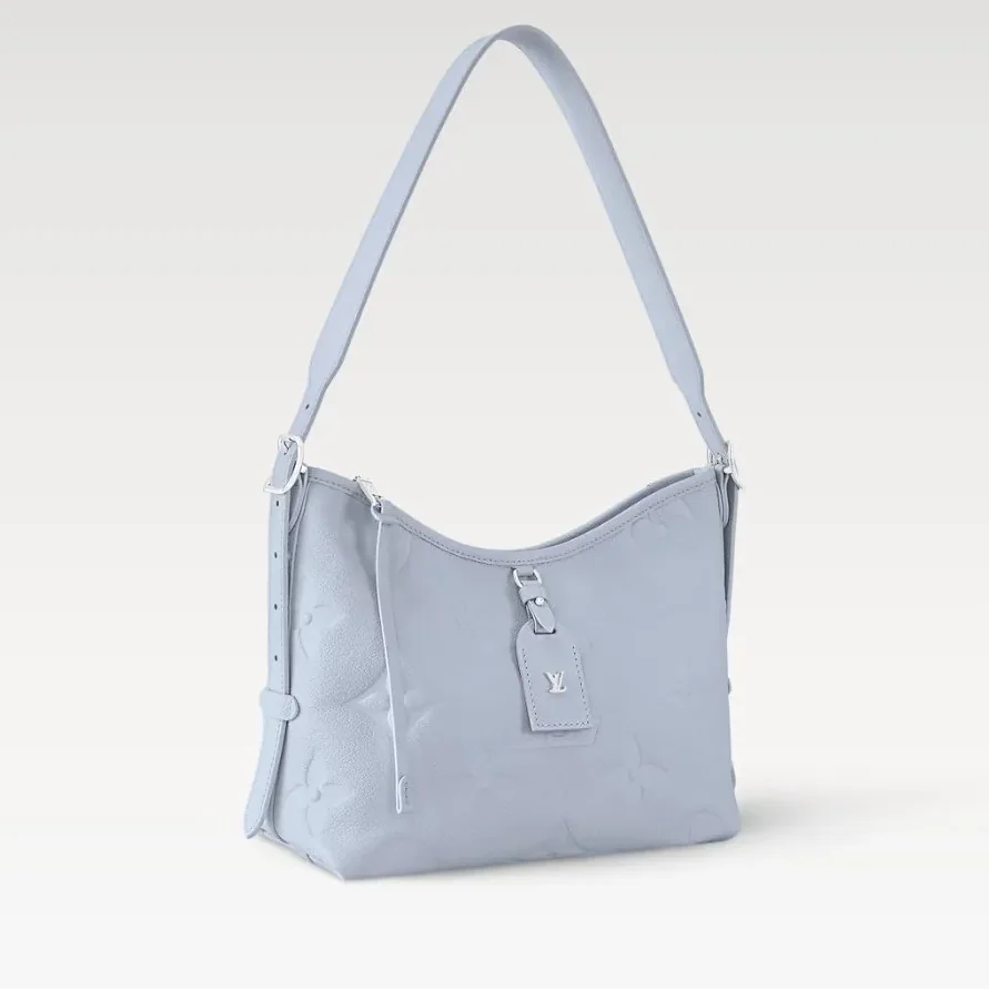 Louis Vuitton CarryAll PM Shoulder Bag in Blue Washed Silver Hardware
