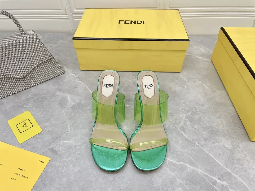 Fendi First Green Transparent High in Heeled Sandals