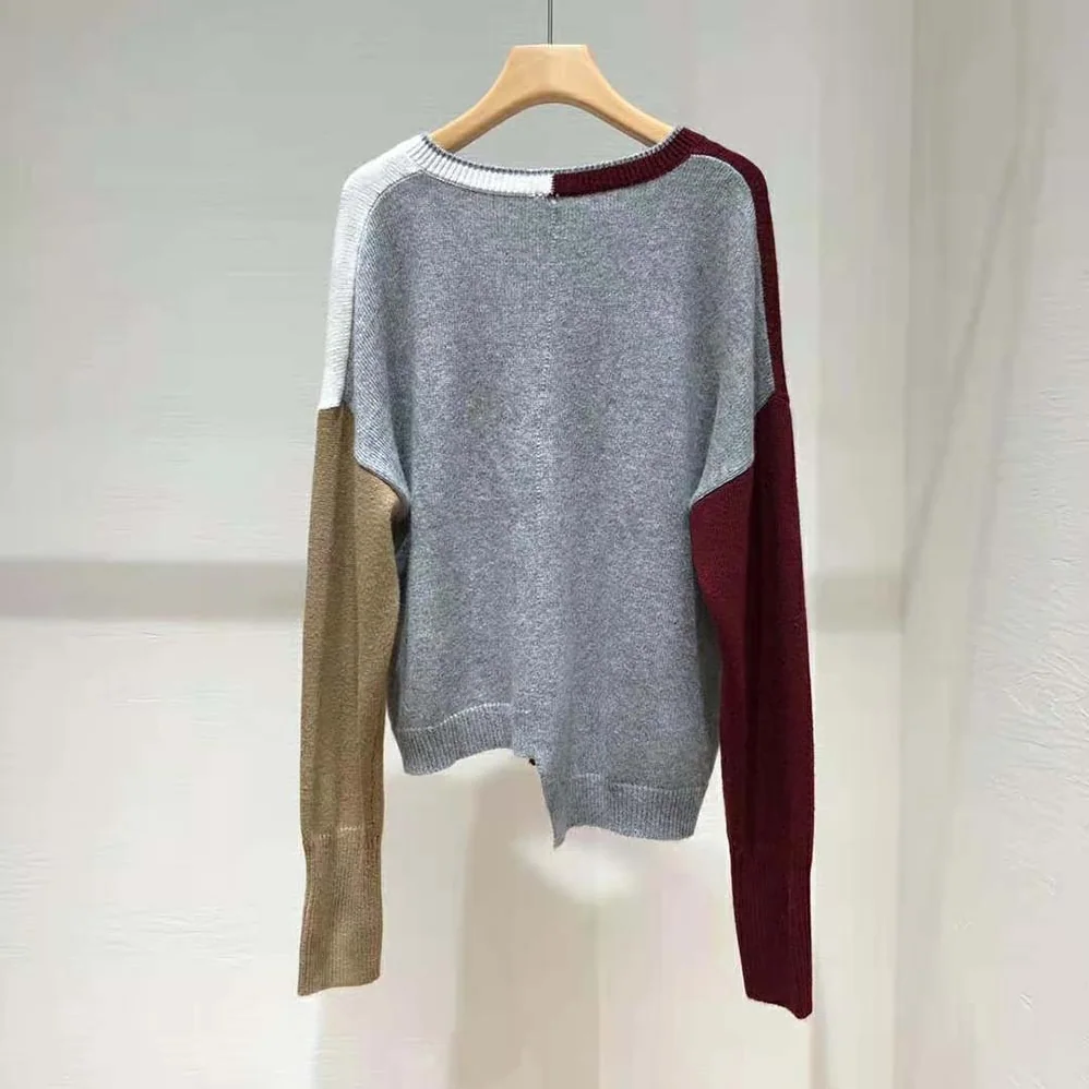 Loewe Anagram Asymmetric Sweater in Wool for Women in Maroon