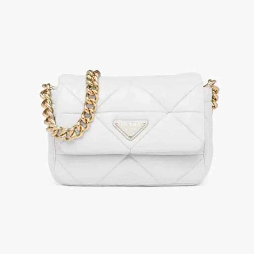 Prada System Nappa Leather Patchwork Bag for Women in White Prada System Nappa Leather Patchwork Bag for Women in White