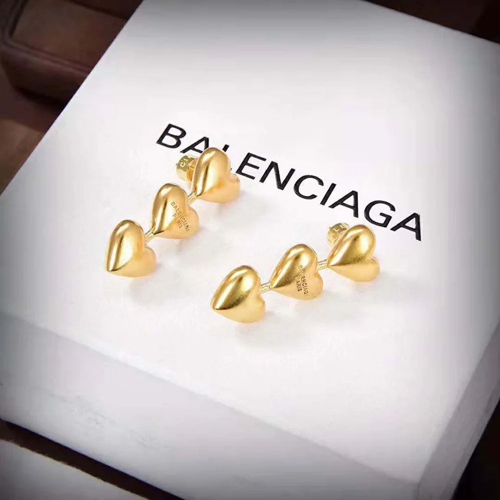 Balenciaga Heart Earrings in Gold Brass for Women Balenciaga Heart Earrings in Gold Brass for Women