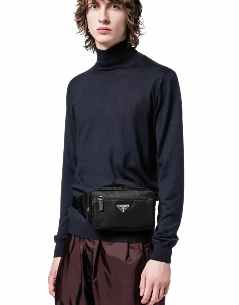 Prada Re-Nylon And Saffiano Belt Bag Black / 2VL977_2DMG_F0002_V_WOO