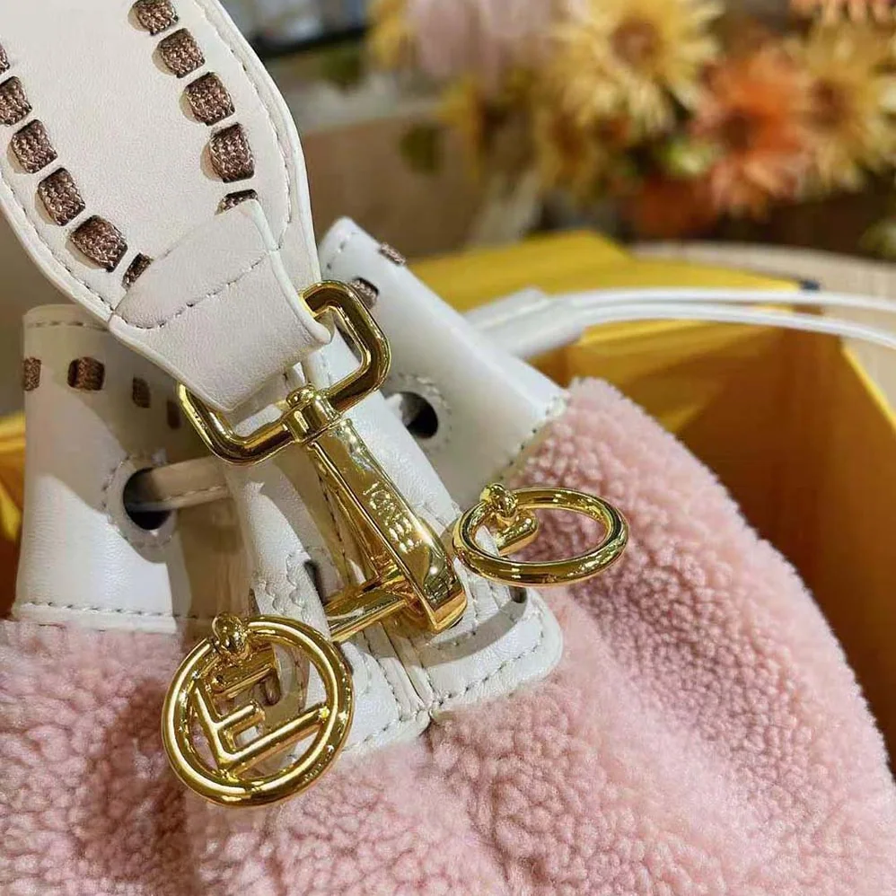 Fendi Mon Tresor Pink Sheepskin Mini for Women in Bag