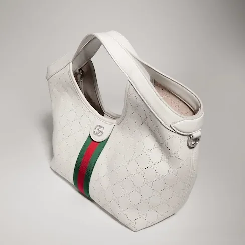 Gucci Giglio Small Tote Bag in White Palladium Hardware Gucci Giglio Small Tote Bag in White Palladium Hardware