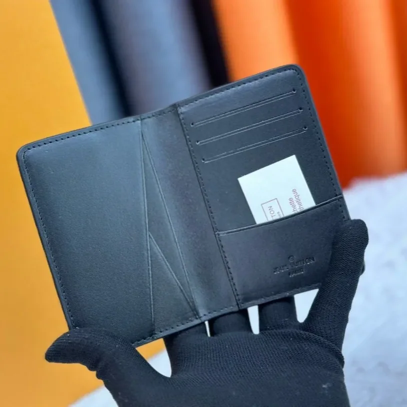 Louis Vuitton Pocket Organizer In Black Monogram Shadow Calfskin Louis Vuitton Pocket Organizer In Black Monogram Shadow Calfskin