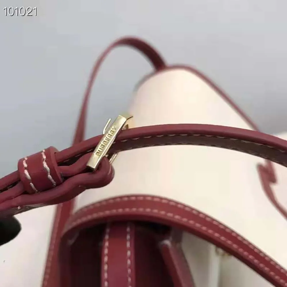 Burberry Small Two-tone Canvas and Leather TB Bag for Women in Red Burberry Small Two-tone Canvas and Leather TB Bag for Women in Red