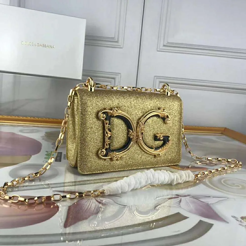 Dolce Gabbana D&G DG Girls Cross-Body Bag Soft Lurex for Women in Gold Dolce Gabbana D&G DG Girls Cross-Body Bag Soft Lurex for Women in Gold