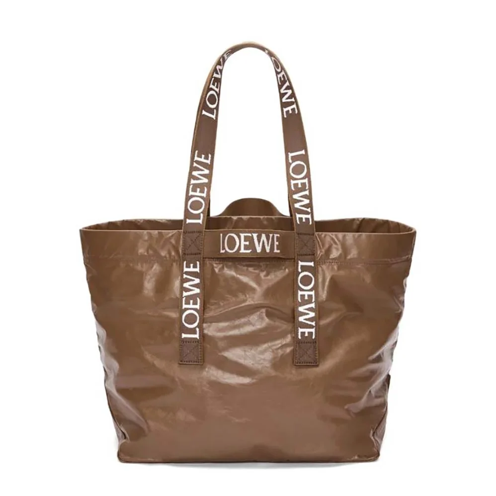 Loewe Fold Shopper in Paper Calfskin for Unisex in Brown