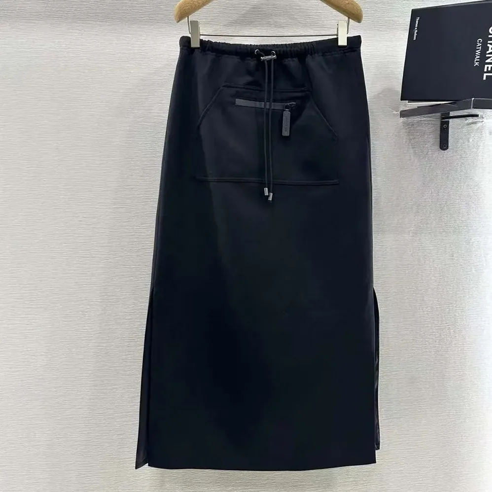 Dior Mid-Length Straight Skirt Black Jacquard Technical Taffeta for Women