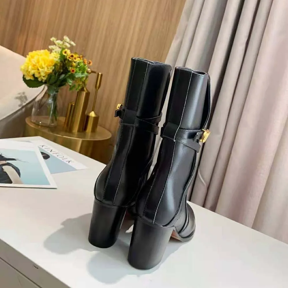 Dior Dior Empreinte Heeled Ankle Boot Black Soft Calfskin in 7cm Heel for Women