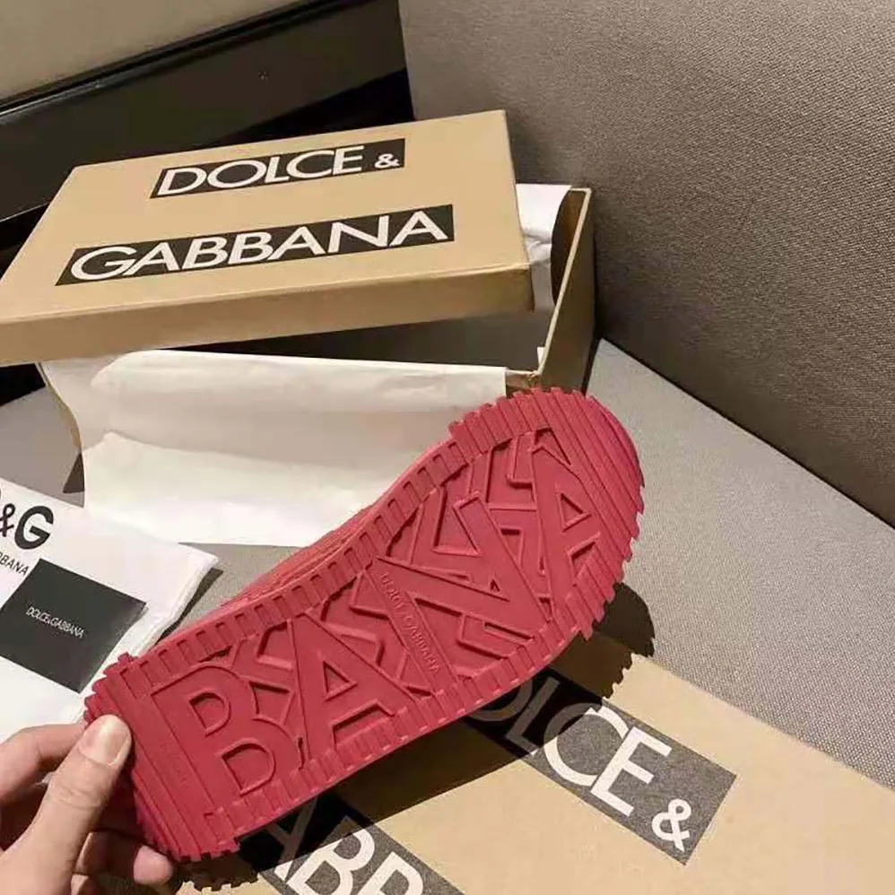 Dolce Gabbana D&G NS1 Slip on Sneakers in Mixed Materials for Women in Red Dolce Gabbana D&G NS1 Slip on Sneakers in Mixed Materials for Women in Red