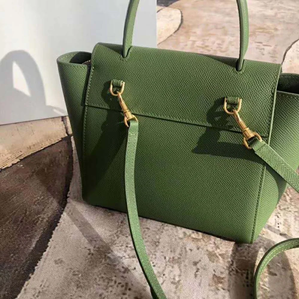 Celine Nano Belt Bag in Grained Calfskin Bag for Women in Green
