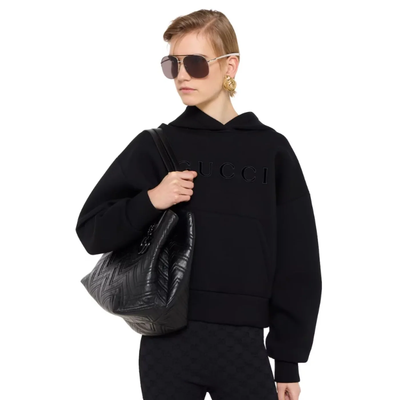 Gucci Marmont Large Tote Bag in Black Black Hardware Gucci Marmont Large Tote Bag in Black Black Hardware