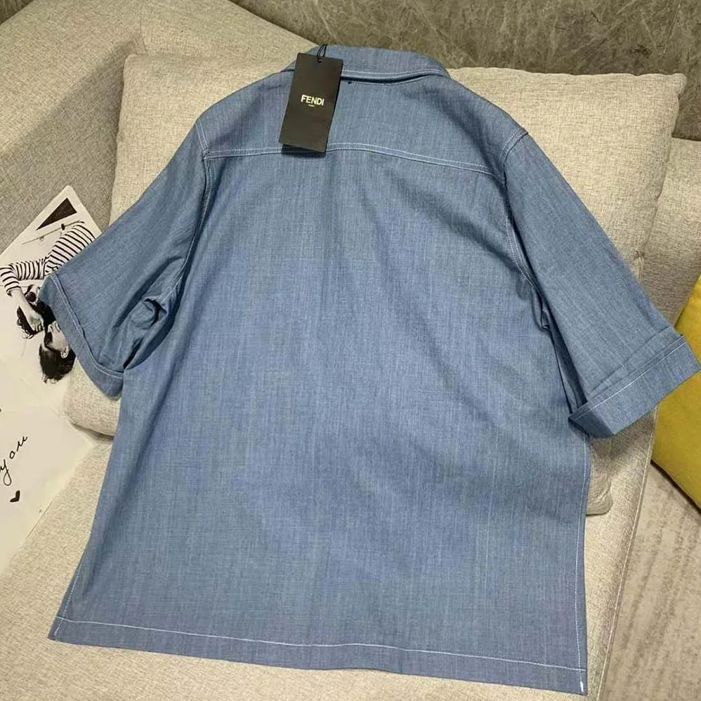 Fendi Light Blue Chambray Chirt for Women