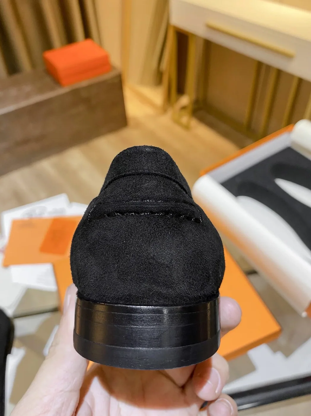 Hermes Destin Loafers Black 9M360