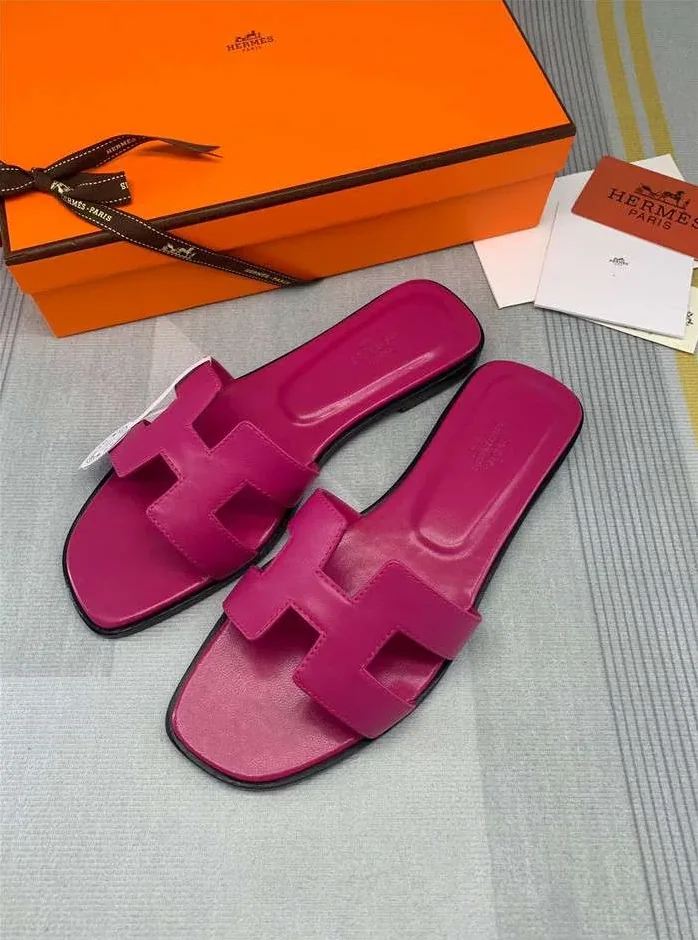 Hermes Oran Sandal Dark Pink