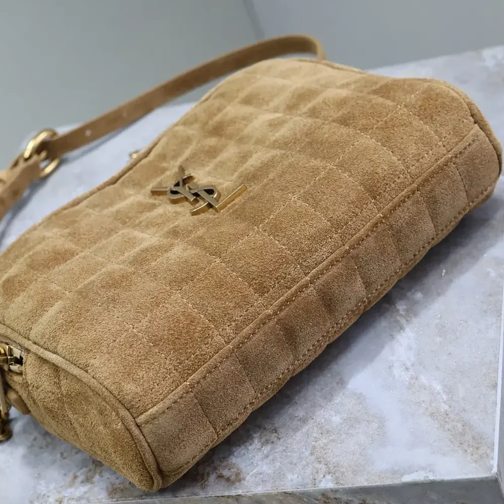 Saint Laurent YSL Cassandre Matelassé Carré Camera Bag in Suede for Women