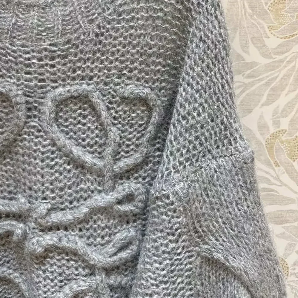 Loewe Anagram Sweater in Mohair for Women in Grey Loewe Anagram Sweater in Mohair for Women in Grey