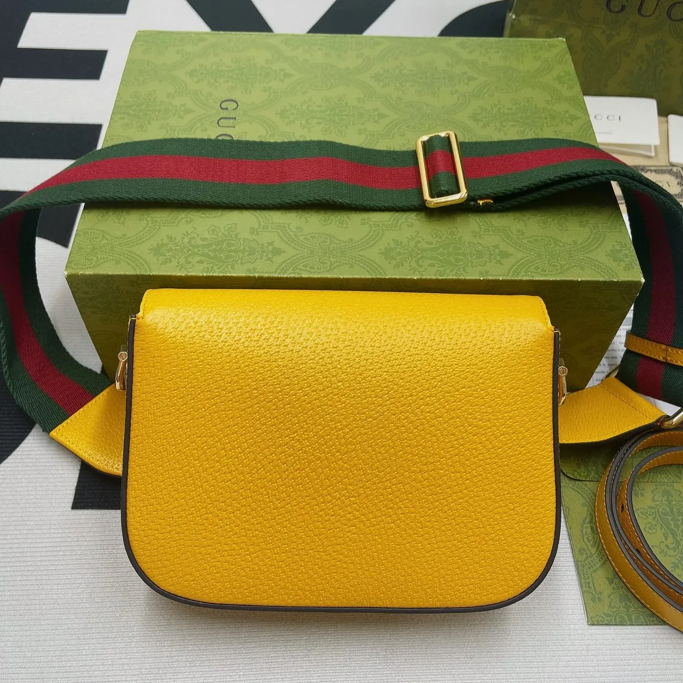 Gucci x Adidas Horsebit 1955 Mini Bag Yellow