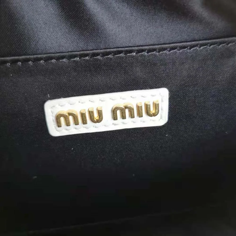Miu Miu Matelassé Nappa Leather Top-Handle Bag for Women in White