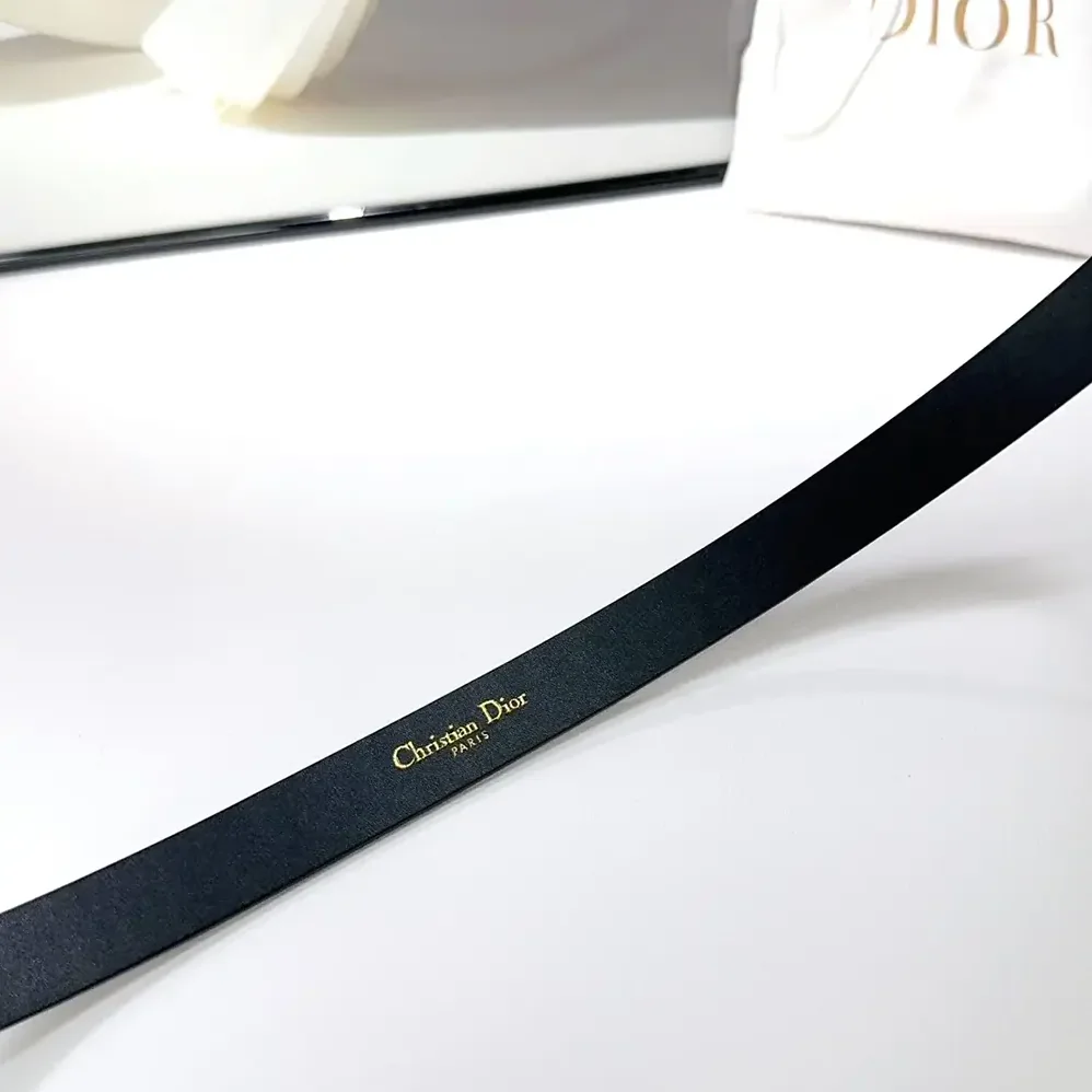 Dior 30 Montaigne Jolie Belt Black Smooth Calfskin 15 MM for Women Dior 30 Montaigne Jolie Belt Black Smooth Calfskin 15 MM for Women