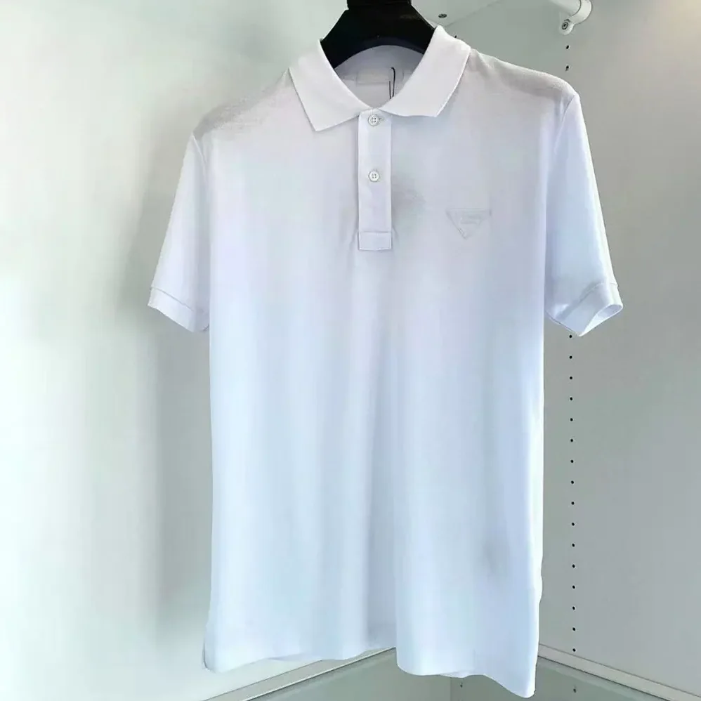 Prada Piqué Polo Shirt with Iconic Triangle Logo for Men Prada Piqué Polo Shirt with Iconic Triangle Logo for Men