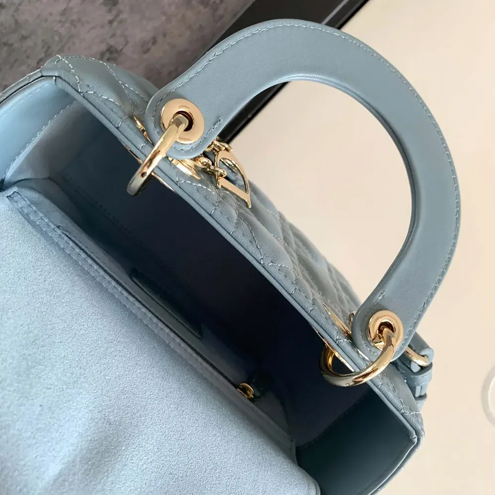 Dior Small Lady Dior My ABCDior Bag Pale Blue Cannage Lambskin for Women