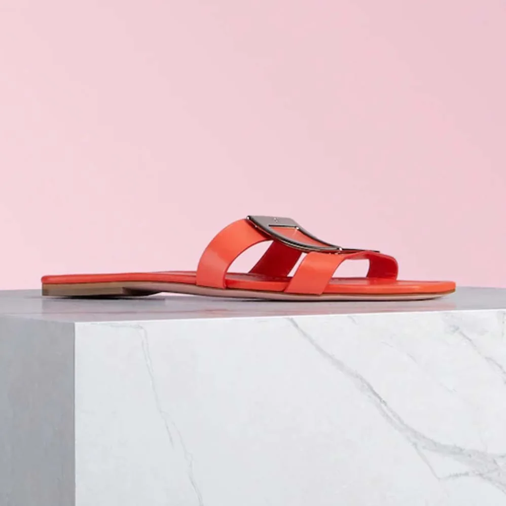 Roger Vivier Bikiviv' Mules Flat Sandals for Women in Orange