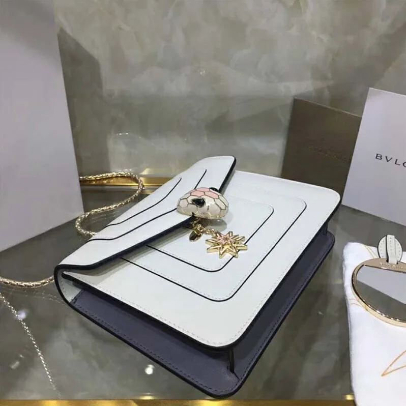 Bvlgari Serpenti Forever Pop Wishes in White Agate Calf Leather for Women