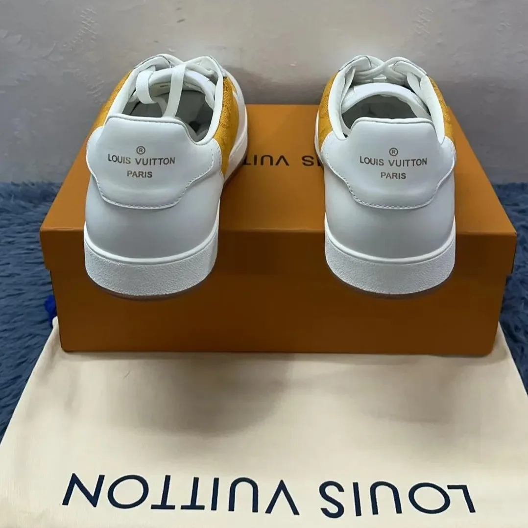 Louis Vuitton Rivoli Sneaker Monogram Metallic Canvas Yellow in White