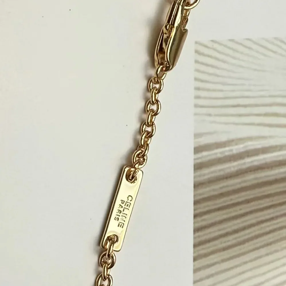 Celine Triomphe Twinkle Necklace in Strass and Brass with Gold Finish for Women Celine Triomphe Twinkle Necklace in Strass and Brass with Gold Finish for Women