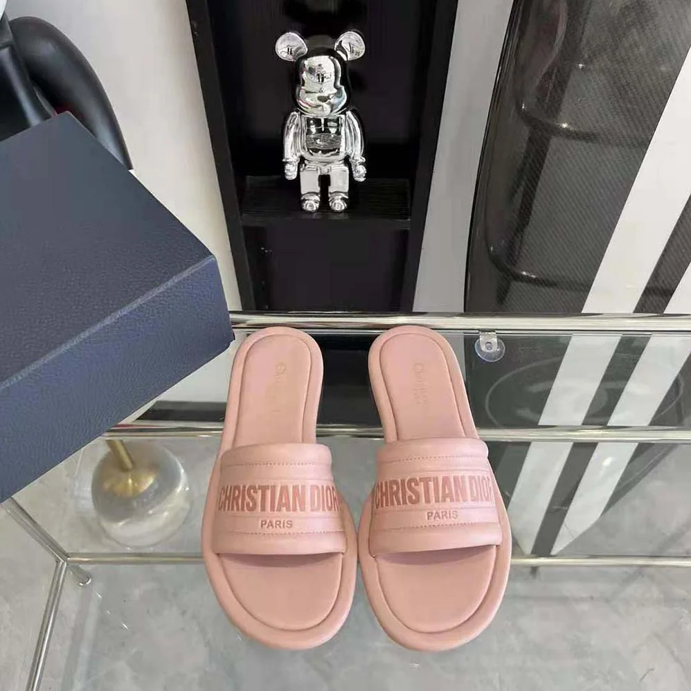 Dior Every-D Slide Pink Embossed Lambskin for Women