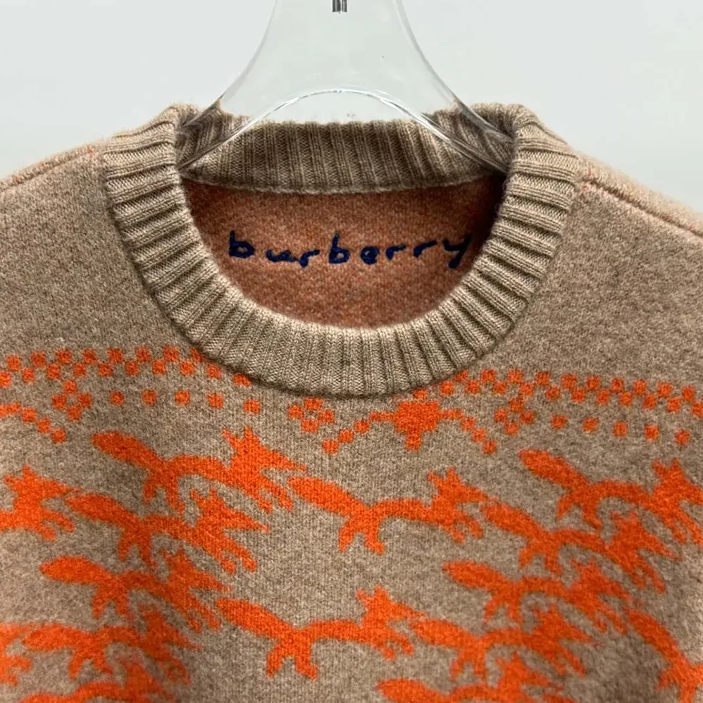 Burberry Cropped Fox Wool Sweater for Men