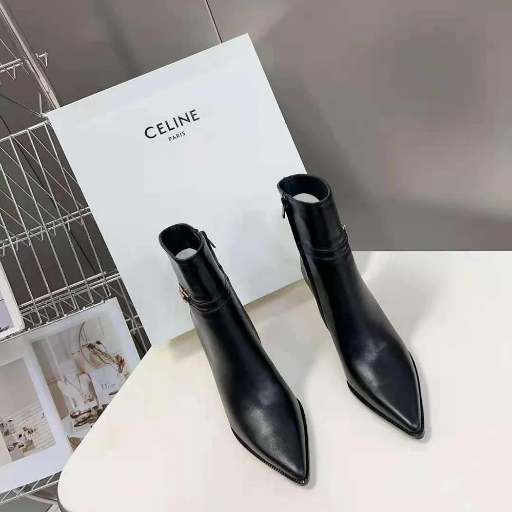Celine Verneuil Ankle Boot with Triomphe in Calfskin for Women Celine Verneuil Ankle Boot with Triomphe in Calfskin for Women