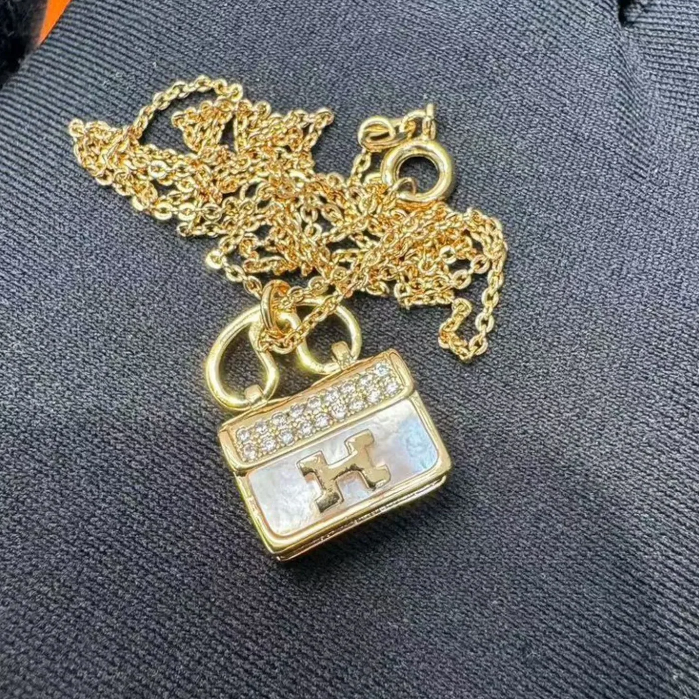 Hermes Amulettes Constance Necklace Gold Tone Hermes Amulettes Constance Necklace Gold Tone