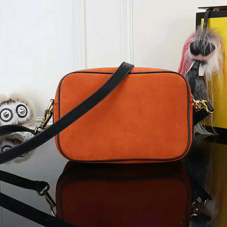 Fendi Mini Camera Case Natural-Color Suede Bag for Women in Brown Fendi Mini Camera Case Natural-Color Suede Bag for Women in Brown