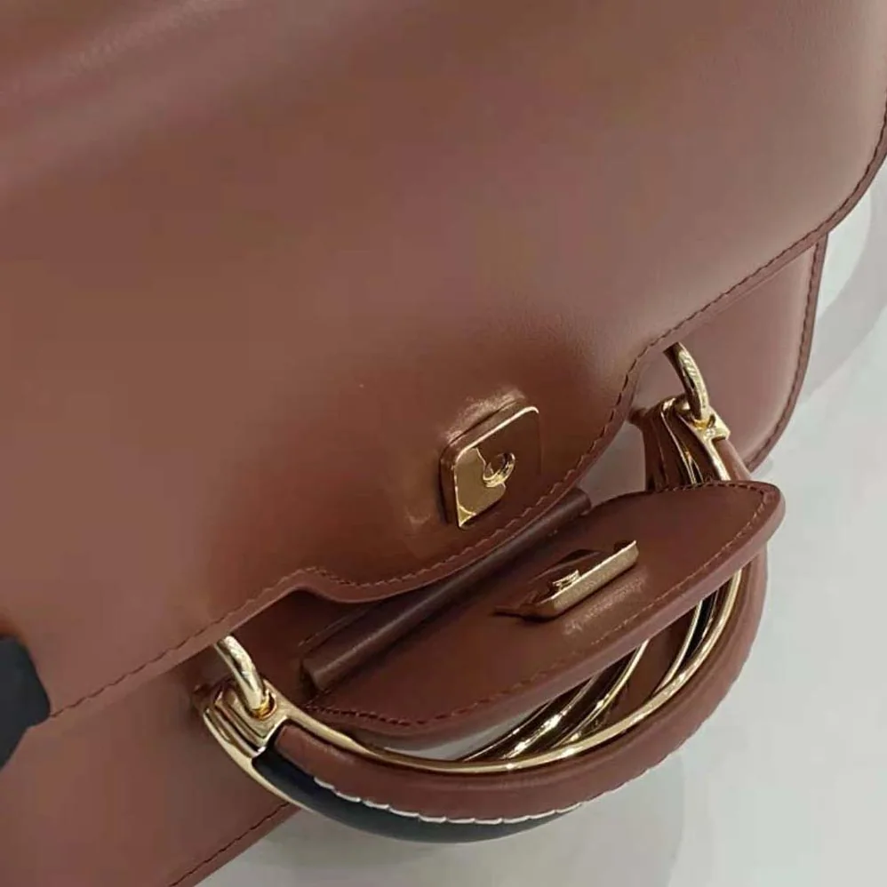 Chloe Kattie Cross-Body Bag in Shiny Calfskin for Women in Brown Chloe Kattie Cross-Body Bag in Shiny Calfskin for Women in Brown