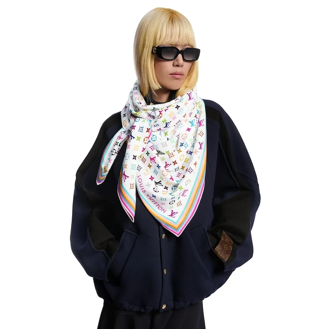 Louis Vuitton LV x TM Monogram Multicolor Shawl in White