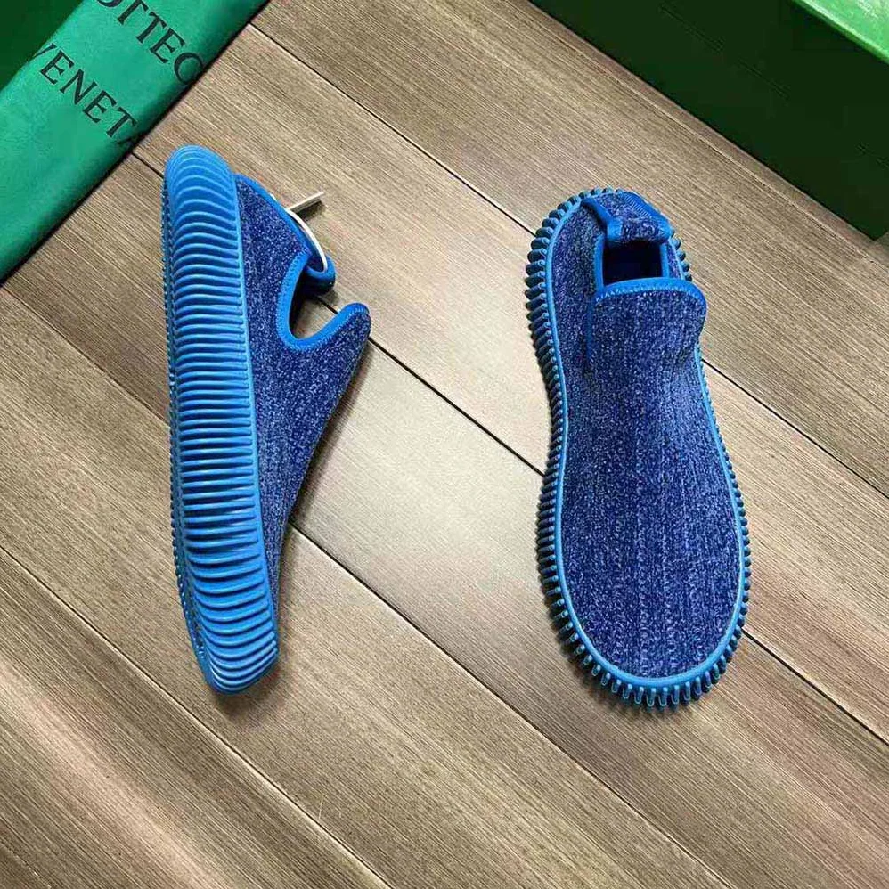 Bottega Veneta Ripple Chenille Corduroy Slip-on Sneakers for Unisex in Blue Bottega Veneta Ripple Chenille Corduroy Slip-on Sneakers for Unisex in Blue