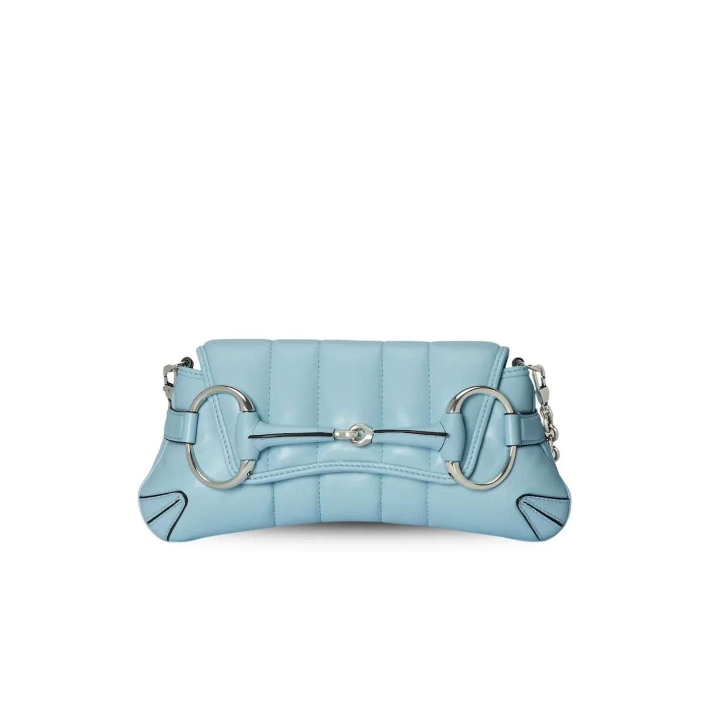 Gucci Horsebit Chain Small Shoulder Bag Light Blue 10.6 Inches/ Gucci Horsebit Chain Small Shoulder Bag Light Blue 10.6 Inches/