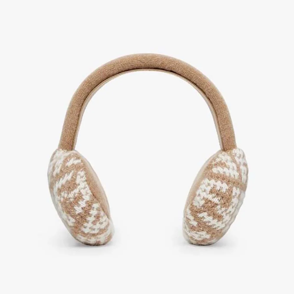 Fendi Dove Gray Cashmere Earmuffs for Women Fendi Dove Gray Cashmere Earmuffs for Women