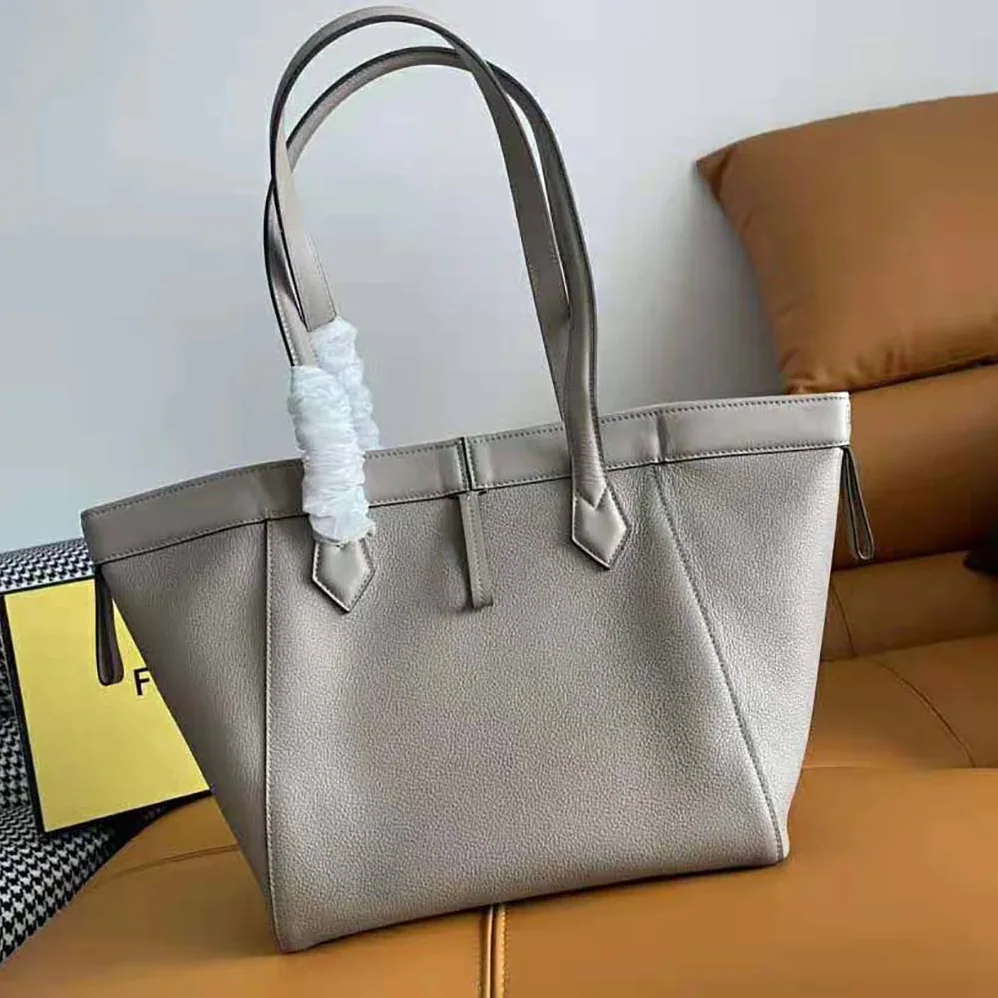 Fendi Origami Medium Dove Gray Leather Bag That Can be Transformed for Women