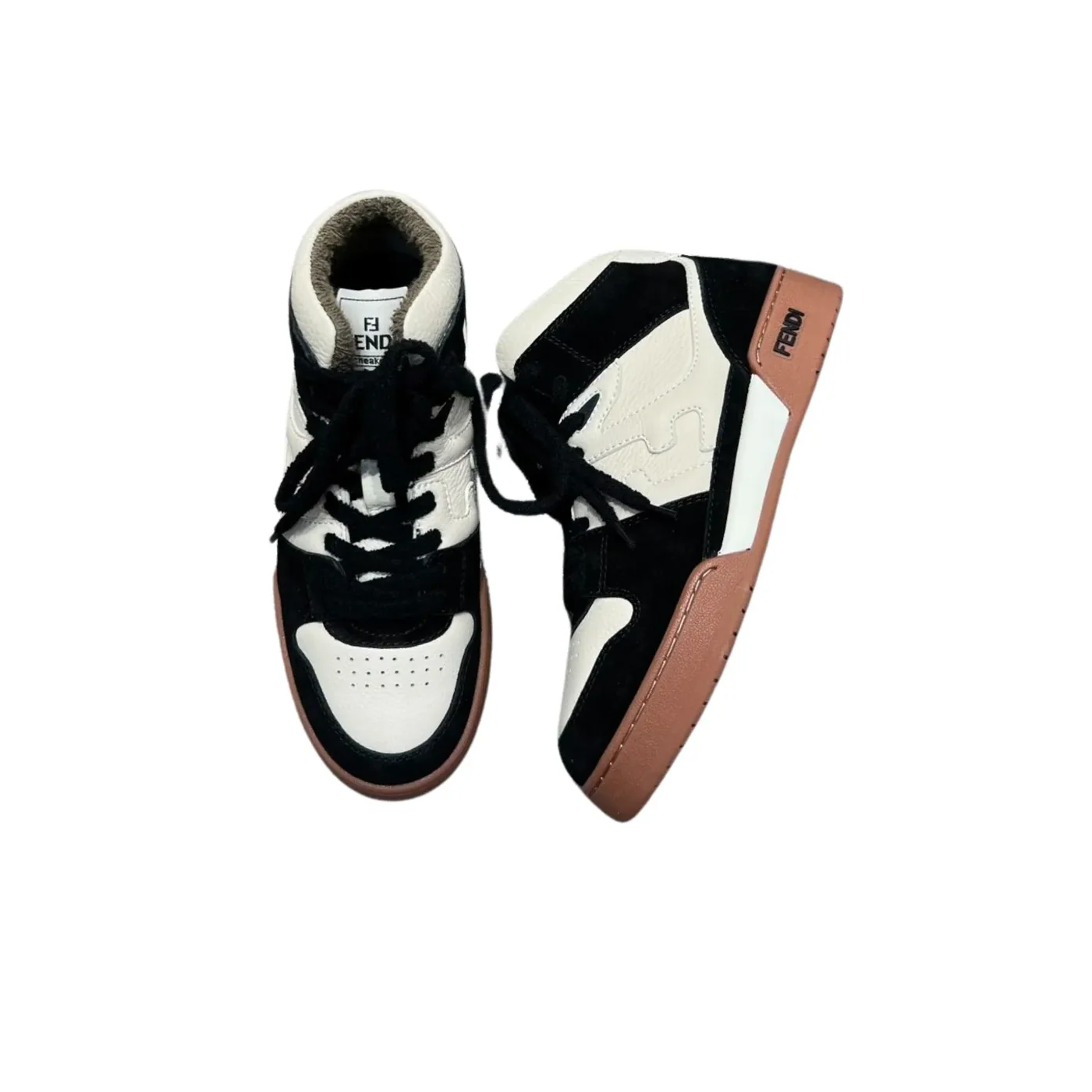 Fendi FD Fendi Match Lace-Up Hight-Tops Sneakers Black 8E8358AHH2F1FZB Fendi FD Fendi Match Lace-Up Hight-Tops Sneakers Black 8E8358AHH2F1FZB