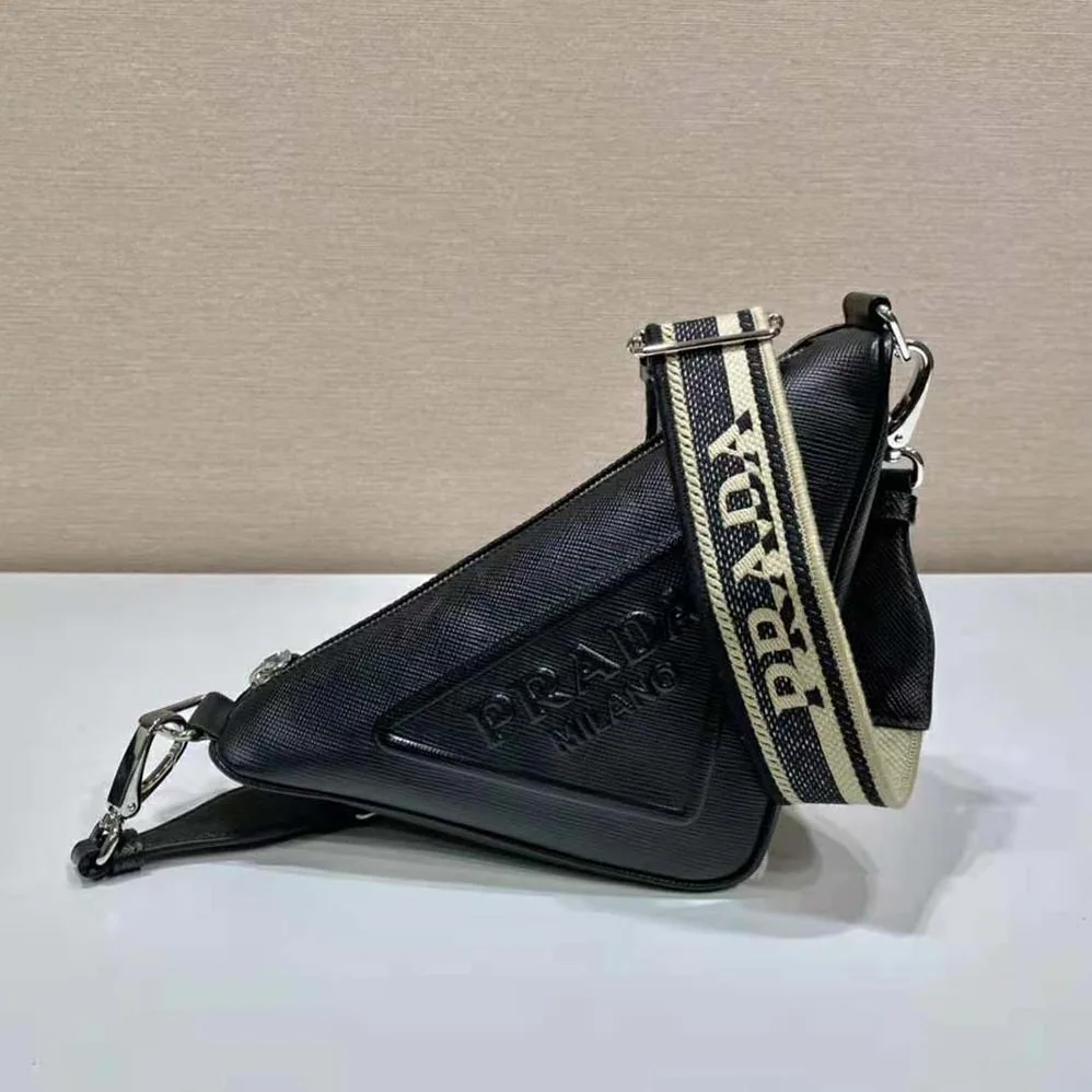 Prada Saffiano Prada Triangle Bag for Women in Black